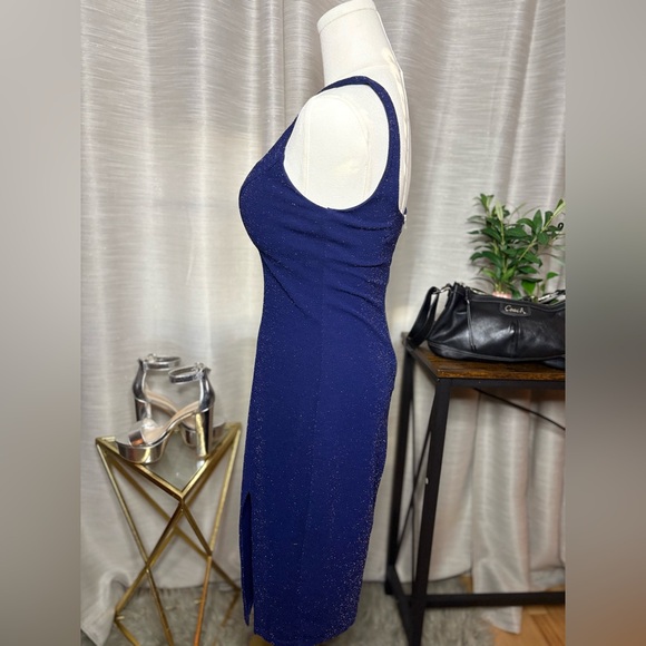 Sequin Hearts Navy Midi Dress - Picture 2 of 8